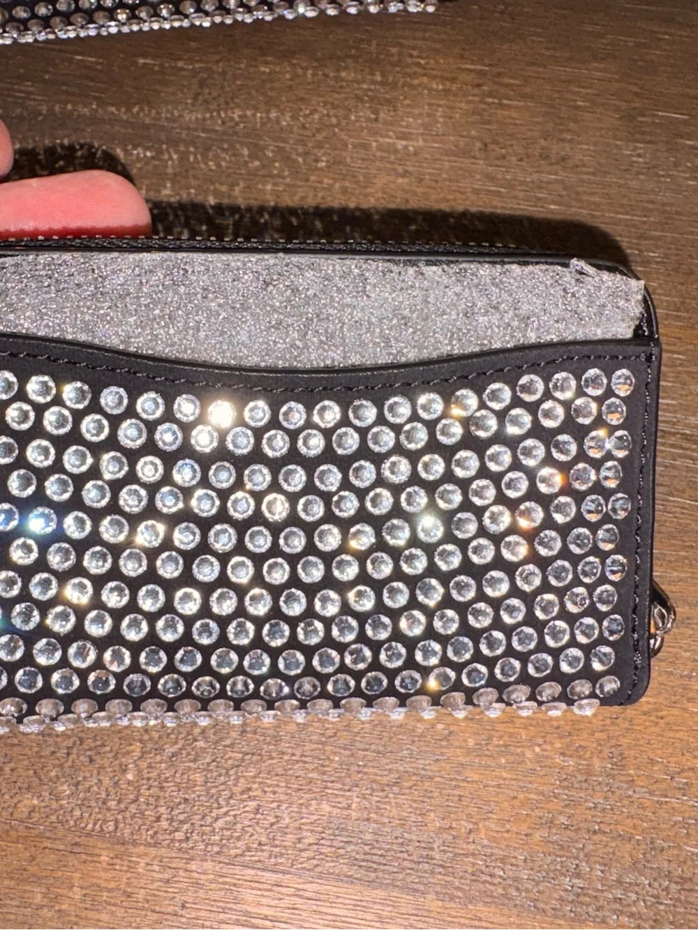 Coach Black Crystal-Embellished Card Holder & Carry Case Set